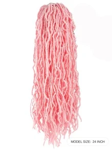 長款合成纖維勾織頭髮編織 - 粉色 - 查看 2
