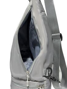 Bolsa de entrenamiento con estampado de letra - Gris - Ver 4