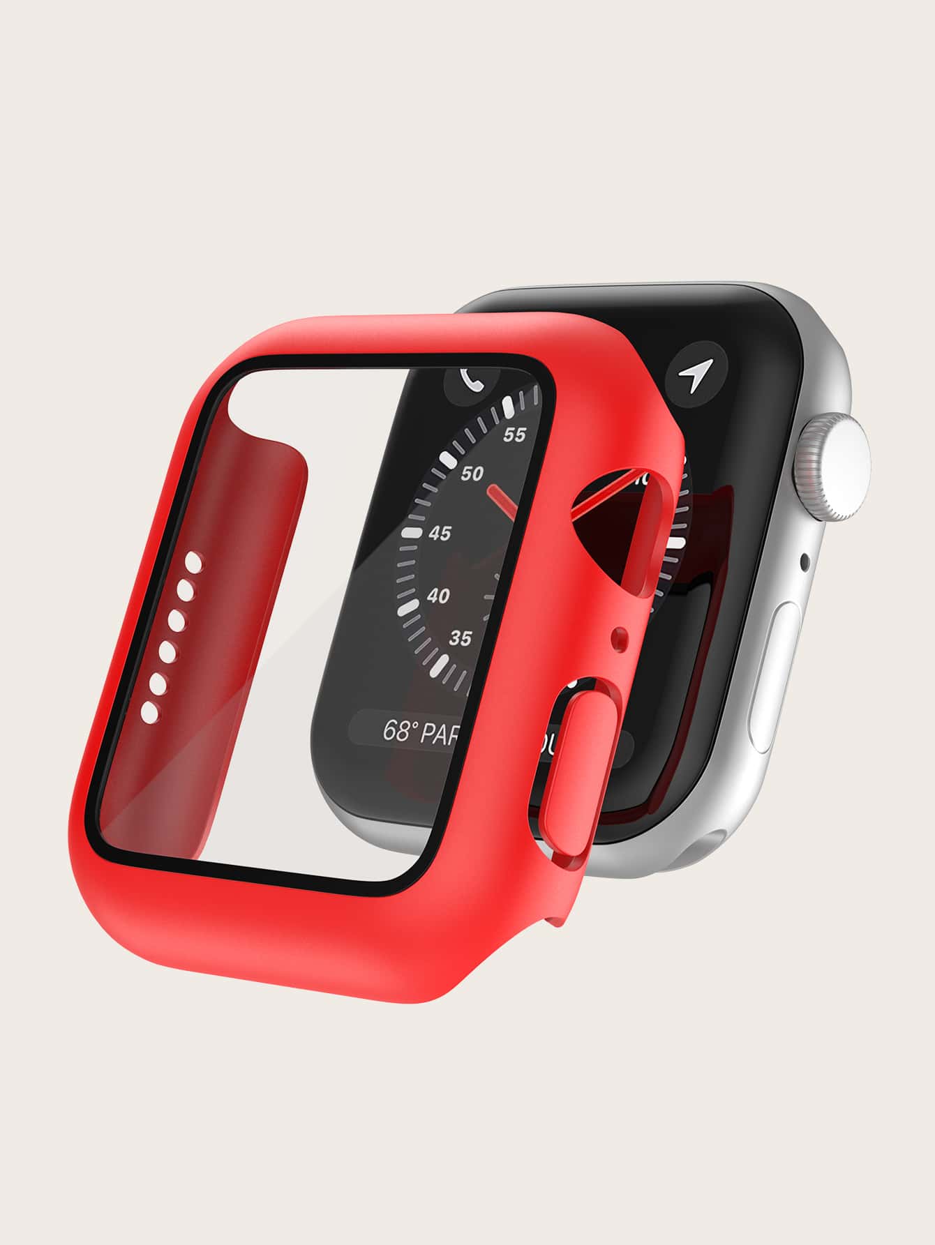 1 pieza Funda compatible con Apple Watch liso - Rojo - Ver 1