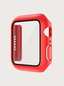 1 pieza Funda compatible con Apple Watch liso - Rojo - Ver 3