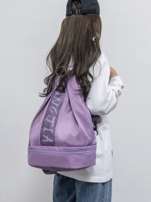 Bolsa de entrenamiento con estampado de letra - Morado - Ver 2