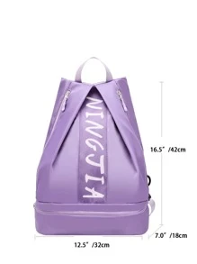 Bolsa de entrenamiento con estampado de letra - Morado - Ver 3