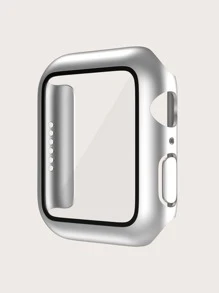 Pc Protective Case With Tempered Glass Compatible With Apple Watch - Silver - View 3