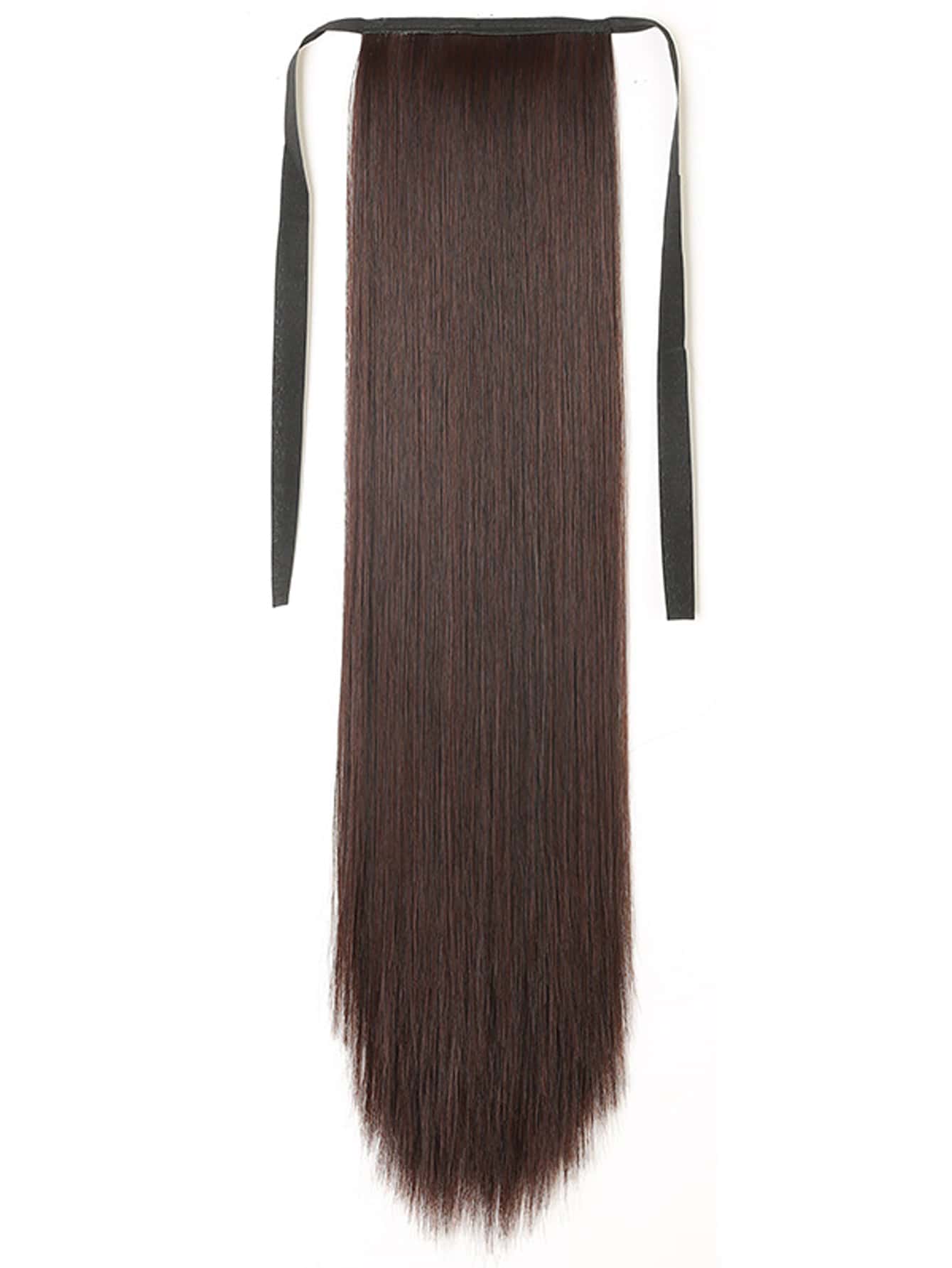 Long Straight Ponytail Synthetic Hair Extension - Brown - View 1