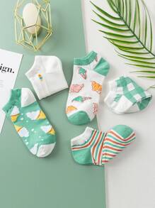 5雙條紋圖案短襪