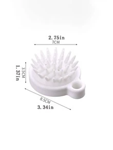 1pc Solid Shampoo Massage Brush - White - View 2