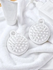 1pc Solid Shampoo Massage Brush - White - View 5