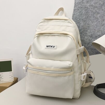 Men Letter Patch Decor Laptop Backpack