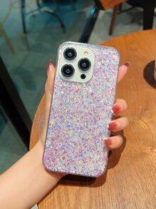 1入組紫色液體矽膠和金箔手機殼，兼容 Iphone 13 Pro Max - 紫色 - 查看 2