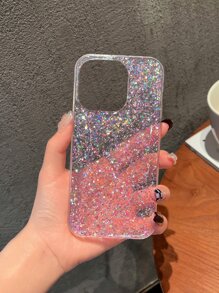 1入組紫色液體矽膠和金箔手機殼，兼容 Iphone 13 Pro Max - 紫色 - 查看 4