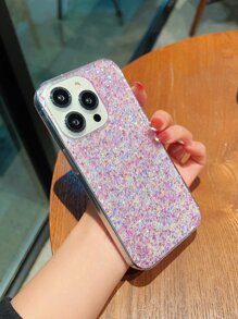 1入組紫色液體矽膠和金箔手機殼，兼容 Iphone 13 Pro Max - 紫色 - 查看 5