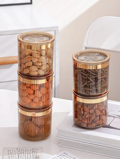 1 set frasco de almacenamiento de alimento transparente