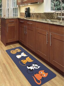 1入組卡通貓樣式廚房地墊 - 彩色 - 查看 6