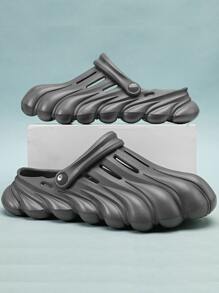 Hombres Zuecos de ventilación minimalista - Gris - Ver 5