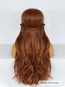 Peluca sintética cosplay largo rizado con tupe - Marrón - Ver 2