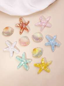 10 cái Màu ngẫu nhiên Sao biển & Vỏ trang trí Phụ kiện tóc DIY - Nhiều màu - Xem 4