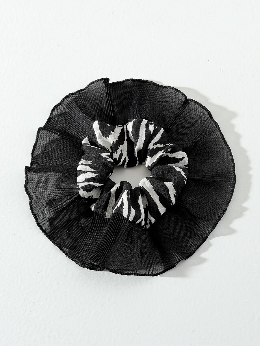 Scrunchie hai tông màu - màu đen - Xem 1