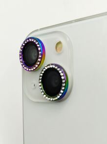 2pcs Rhinestone Decor Eagle Eye Phone Lens Film - Multicolor - View 5