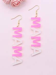 Pendientes largos con letra - Multicolor - Ver 1