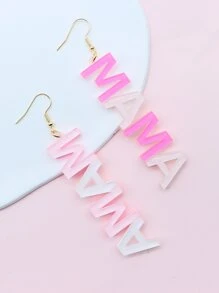 Pendientes largos con letra - Multicolor - Ver 2