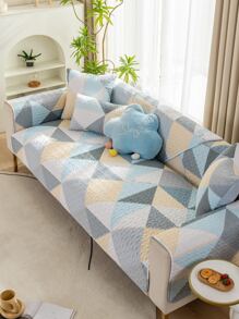 1入組幾何圖案沙發巾 - 藍色 - 查看 3