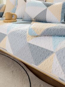 1入組幾何圖案沙發巾 - 藍色 - 查看 5