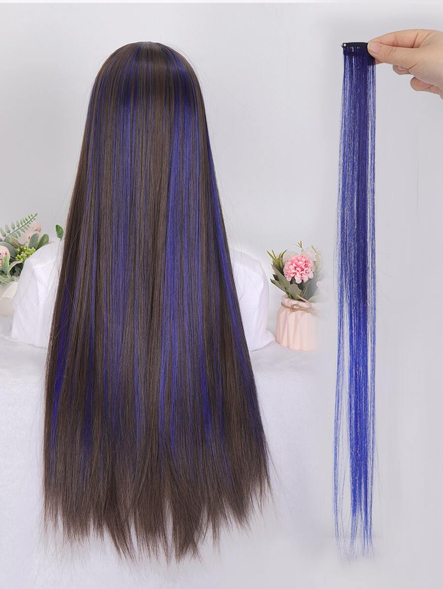 Clip In Long Straight Synthetic Hair Extension - Ombre - View 1