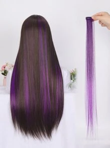 Clip In Long Straight Synthetic Hair Extension - Ombre - View 1
