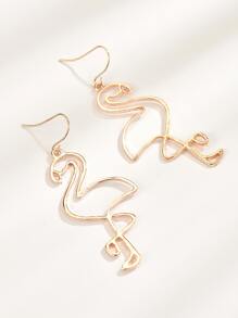 2 chiếc bông tai thả chim hồng hạc - Hoa hồng vàng - Xem 2