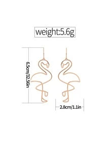 2 chiếc bông tai thả chim hồng hạc - Hoa hồng vàng - Xem 3