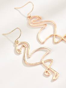 2 chiếc bông tai thả chim hồng hạc - Hoa hồng vàng - Xem 4