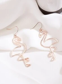 2 chiếc bông tai thả chim hồng hạc - Hoa hồng vàng - Xem 5