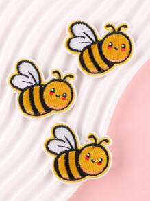 3pcs Cartoon Bee Shaped Iron-on Patch,Cartoon Polyester Patch For Sewing - Multicolor - View 1