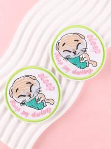 2pcs Cartoon Animal Embroidered Round DIY Iron-on Patch - Multicolor - View 1