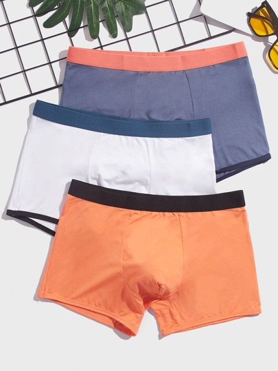 Homme 3 pièces Caleçon à bande contrastante