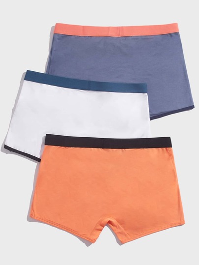 Homme 3 pièces Caleçon à bande contrastante