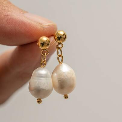 Cultured Pearl Drop Earrings
