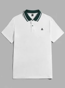 Manfinity ModaGents Męskie Koszule Polo Kołnierz kontrastujący Z łatami Guziki z przodu Graficzny W Paski Casual