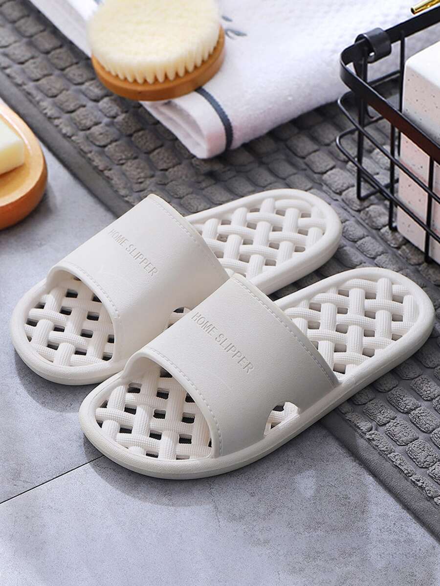 Zapatillas de interior de diseño de enrejado sencillo, de uso casual y elegante para usar a diario en primavera y verano - Blanco - Ver 1