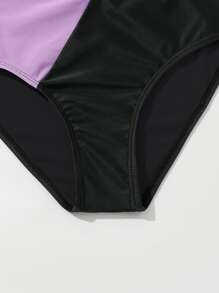 Tween Girl Two Tone Butterfly Print Bikini Set Summer Beach - Multicolor - View 4