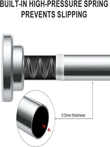 1pc Stainless Steel Wardrobe Pole, Daily Silver Adjustable Wardrobe Strut For Home Room Decor Home Decor Fall Decor Bedroom Decor - Silver - View 4