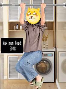 1pc Stainless Steel Wardrobe Pole, Daily Silver Adjustable Wardrobe Strut For Home Room Decor Home Decor Fall Decor Bedroom Decor - Silver - View 5