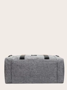 Men Letter Patch Decor Duffel Bag - Grey - View 3