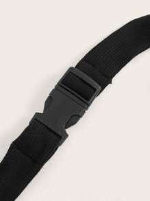 SHEIN ICON Bikercore字母圖案透視網紗袖鏤空T恤 - 黑色 - 查看 4