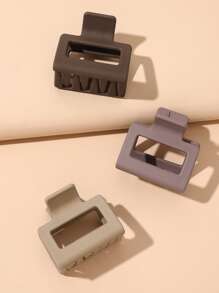 3 piezas de Pinzas para cabello sólidas con forma geométrica para uso casual - Multicolor - Ver 1