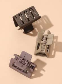 3 piezas de Pinzas para cabello sólidas con forma geométrica para uso casual - Multicolor - Ver 3