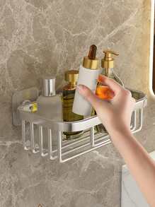 1入組免打孔多功能鋁製浴室儲物架經典擱架儲物單元洗衣房 - 黑色 - 查看 7