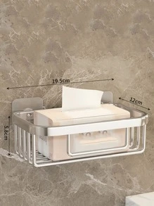 1入組免打孔多功能鋁製浴室儲物架經典擱架儲物單元洗衣房 - 黑色 - 查看 5