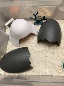 1pc Dinosaur Egg Design Random Pet Cave - Black - View 2