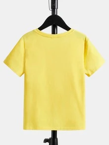 SHEIN Boys Letter Graphic Tee - Yellow - View 2